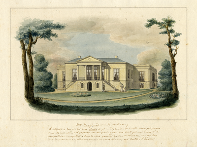 37894 Gezicht op het huis Het Hogeland aan de Biltstraat te Utrecht temidden van een landschappelijk aangelegde tuin, ...